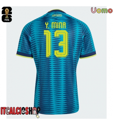 Colombia Yerry Mina #13 Seconda Maglia Mondiali 2026 Manica Corta